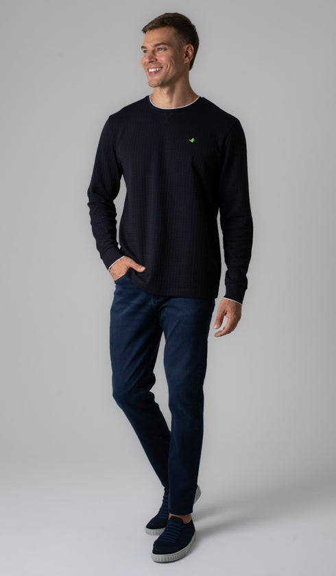 Malhão Gola Careca Pima Jacquard Importado
