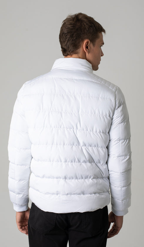Jaqueta Puffer Nylon Com Zíper