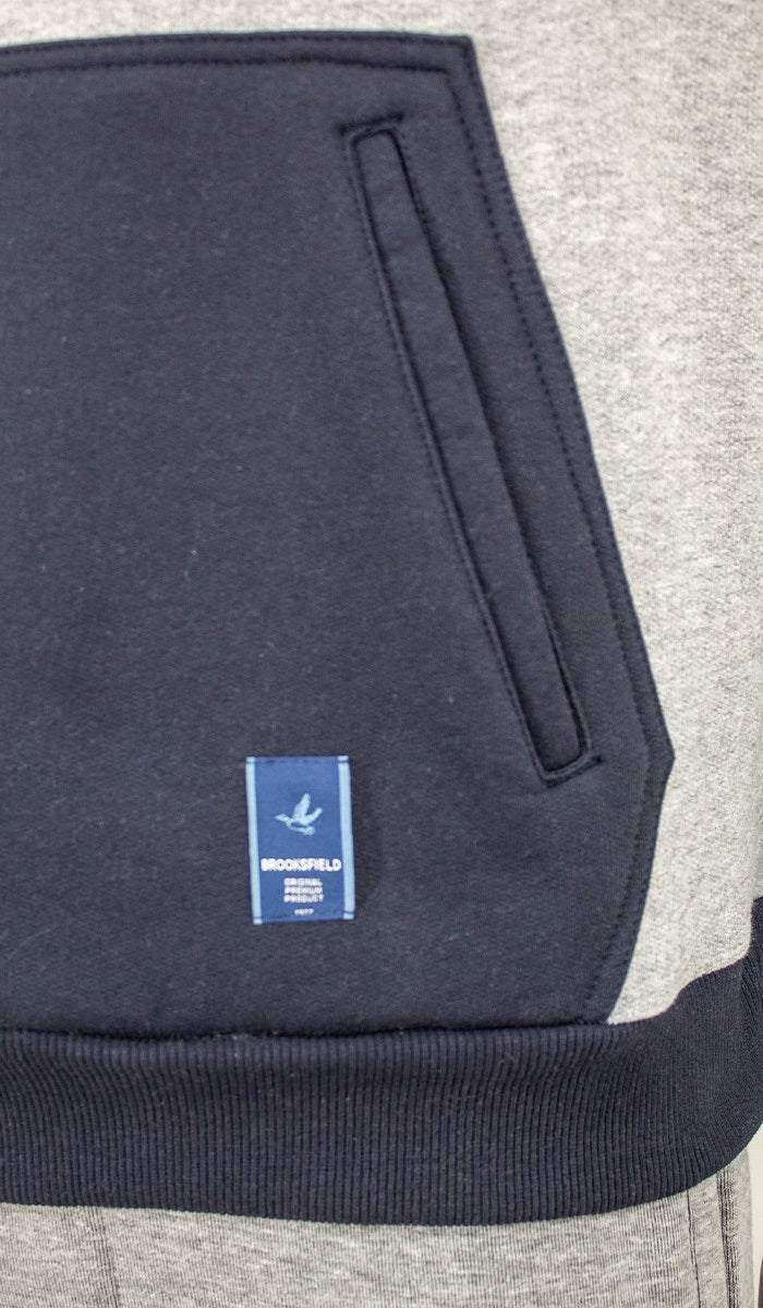 Blusão 1/2 Zipper Com Capuz Bicolor