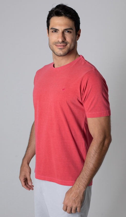 T-Shirt Gola Careca Com Bordado