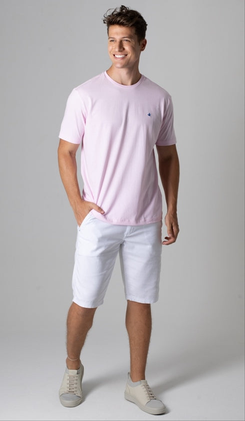 T-Shirt Gola Careca Com Bordado