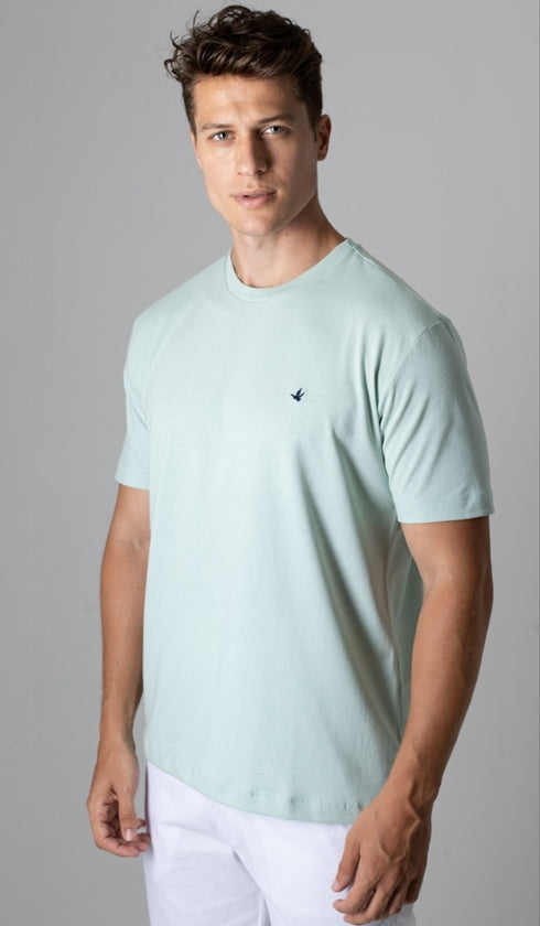 T-Shirt Gola Careca Com Bordado