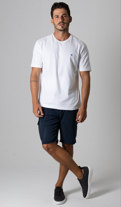 Bermuda Bolso Faca Cargo Com Elástico