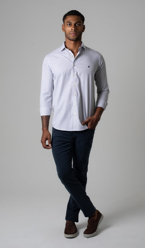 Camisa Manga Longa Slim Listrada
