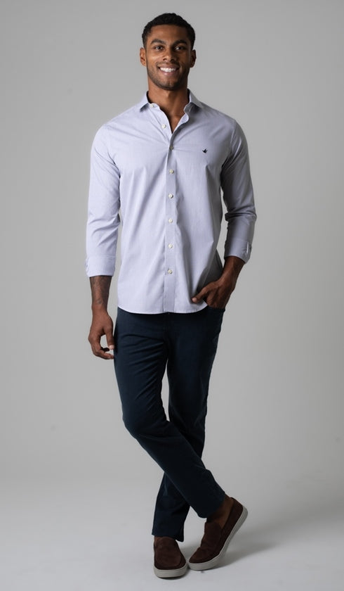Camisa Manga Longa Slim Xadrez