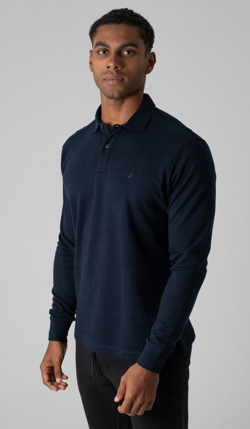 Polo Manga Longa Suedine