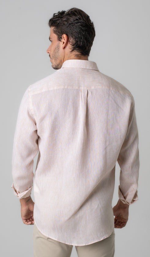 Camisa Manga Longa De Linho Lisa