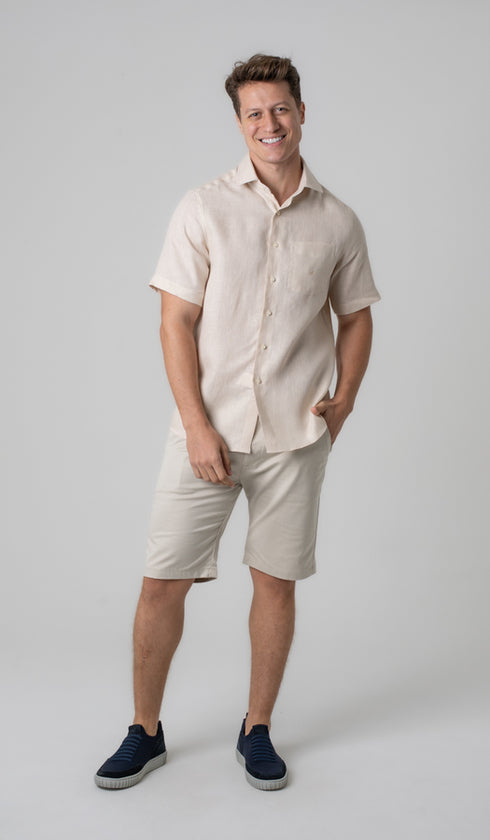 Camisa Manga Curta Linho