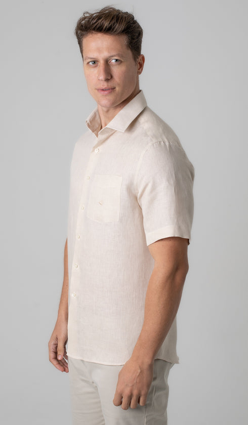 Camisa Manga Curta Linho