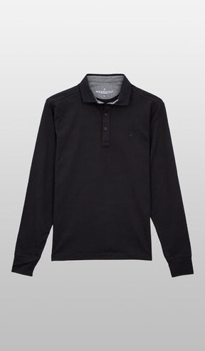 Polo Manga Longa 1/2 Malha Com Botão