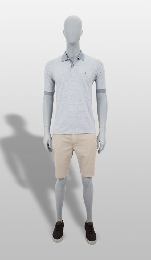 Polo Listradinha 1/2 Malha
