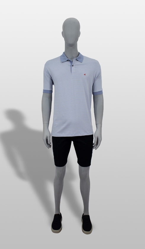 Polo Listradinha 1/2 Malha