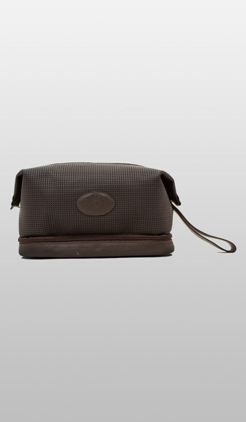 Necessaire Couro Viagem Furadinha