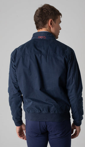 Jaqueta Bomber Fio Penteado Tinturada Gola Retilínea