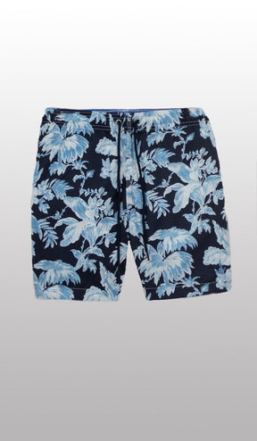 Shorts Estampa Floral Azul Médio