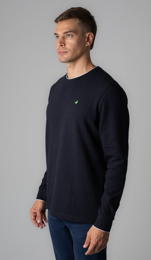 Malhão Gola Careca Pima Jacquard Importado