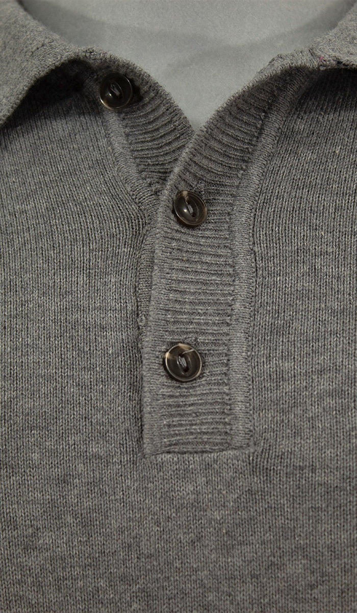Malha Gola Polo Com Botão Lisa