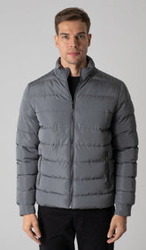 Jaqueta Puffer Nylon Com Zíper
