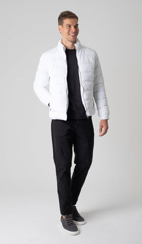 Jaqueta Puffer Nylon Com Zíper