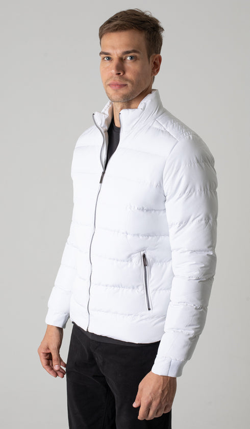 Jaqueta Puffer Nylon Com Zíper