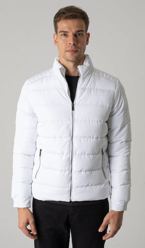 Jaqueta Puffer Nylon Com Zíper