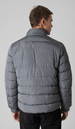 Jaqueta Puffer Nylon Com Zíper
