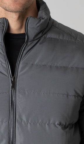Jaqueta Puffer Nylon Com Zíper