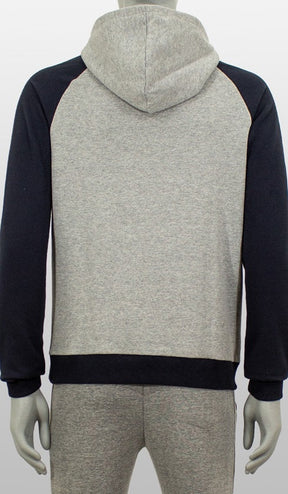 Blusão 1/2 Zipper Com Capuz Bicolor