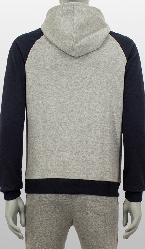 Blusão 1/2 Zipper Com Capuz Bicolor