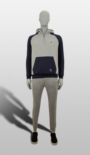 Blusão 1/2 Zipper Com Capuz Bicolor