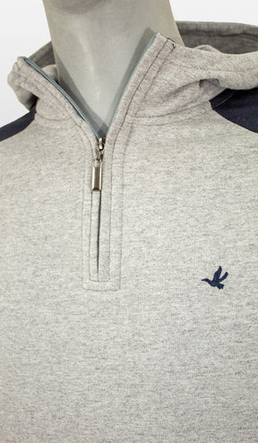 Blusão 1/2 Zipper Com Capuz Bicolor
