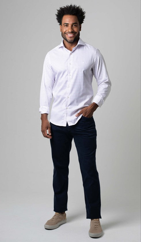 Camisa Manga Longa Slim Xadrez