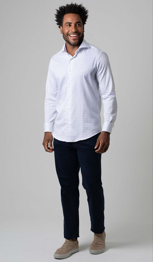 Camisa Manga Longa Slim Xadrez