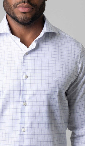 Camisa Manga Longa Slim Xadrez