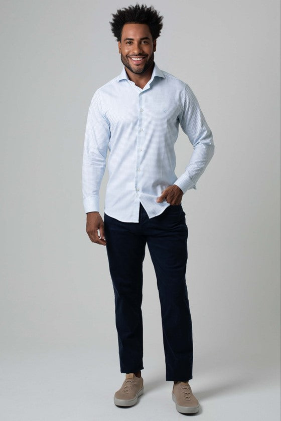 Camisa Manga Longa Slim Xadrez