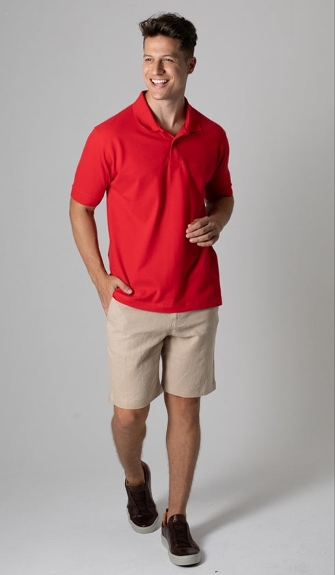 Polo Manga Curta Piquet Gola Retilínea