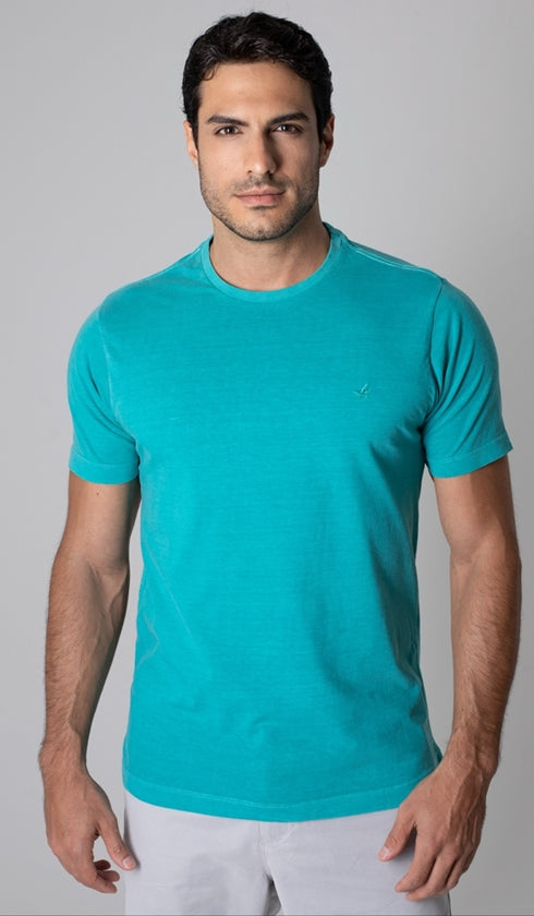 T-Shirt Gola Careca Com Bordado