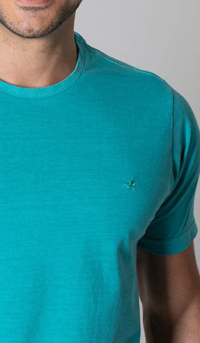 T-Shirt Gola Careca Com Bordado