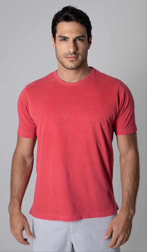T-Shirt Gola Careca Com Bordado