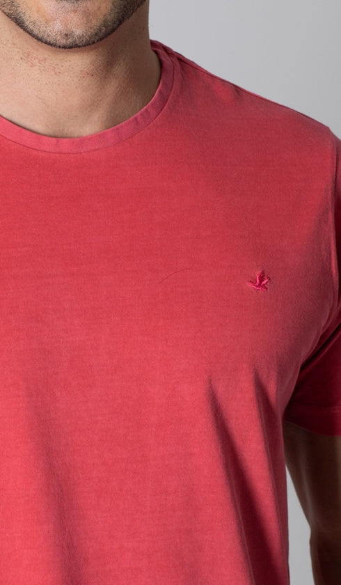 T-Shirt Gola Careca Com Bordado