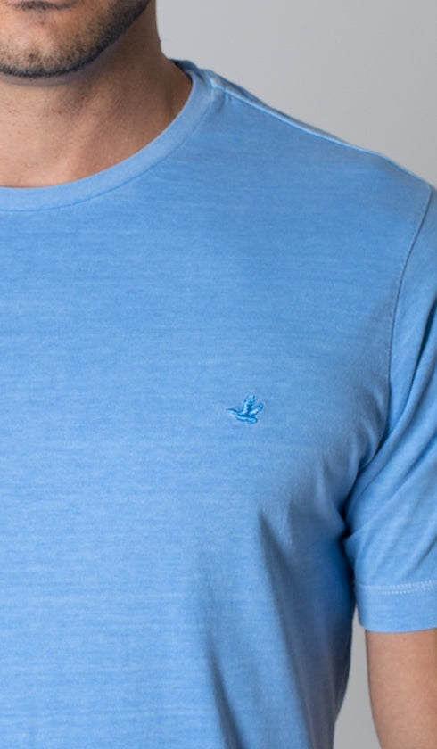 T-Shirt Gola Careca Com Bordado