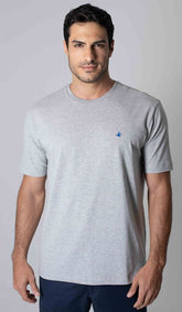 T-Shirt Gola Careca Com Bordado