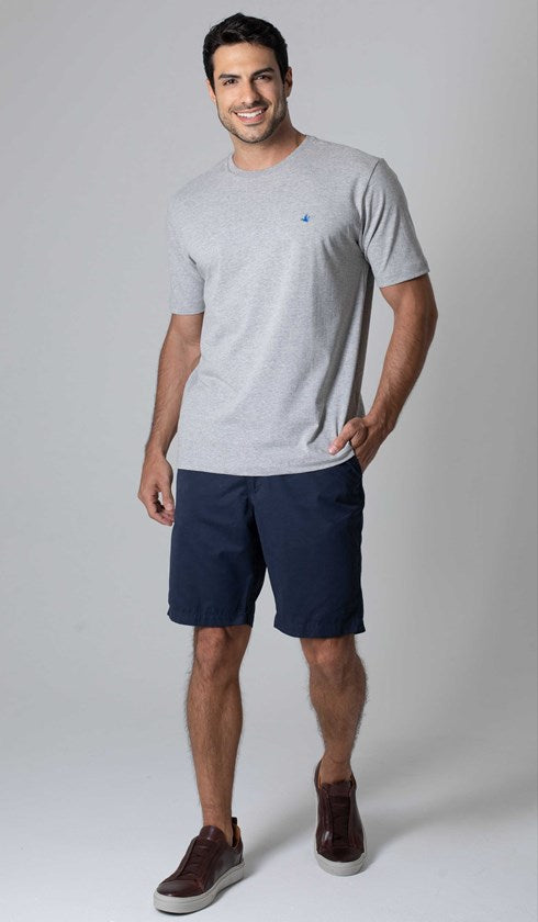 T-Shirt Gola Careca Com Bordado
