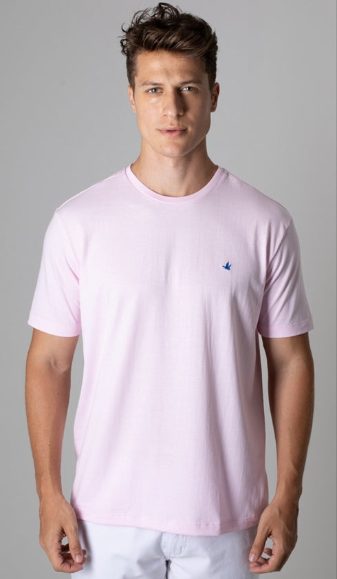 T-Shirt Gola Careca Com Bordado