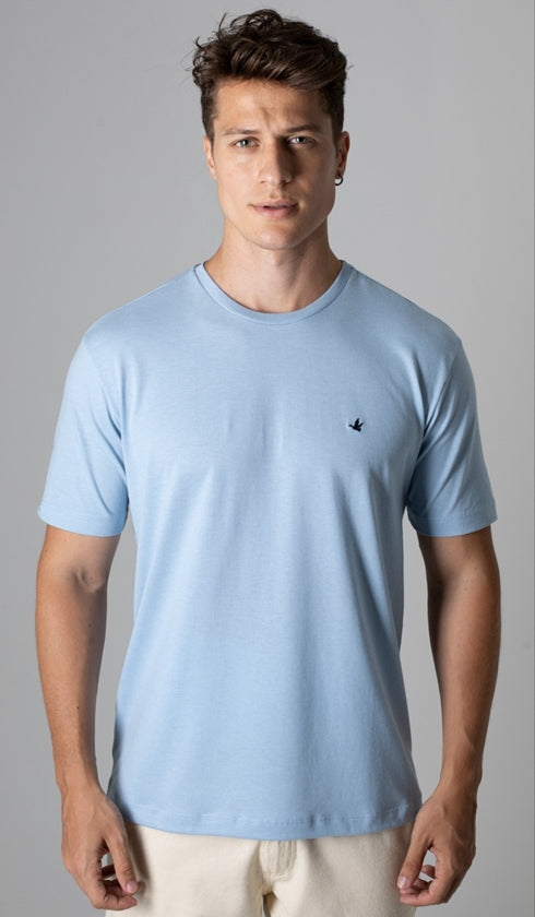 T-Shirt Gola Careca Com Bordado
