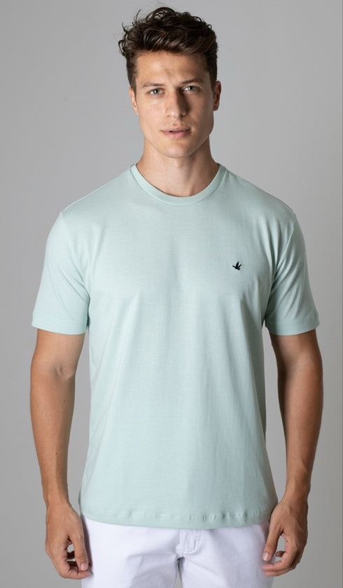 T-Shirt Gola Careca Com Bordado