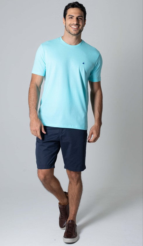 T-Shirt Gola Careca Com Bordado