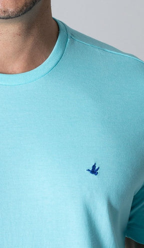 T-Shirt Gola Careca Com Bordado