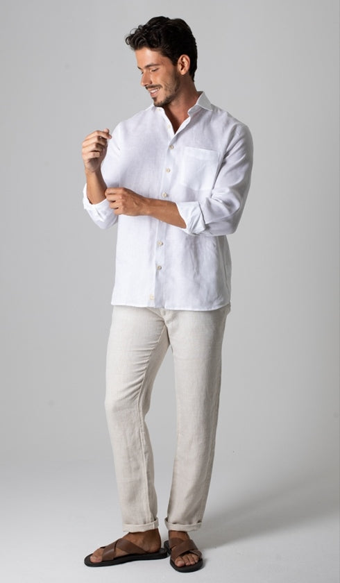 Calça Linho Bolso Faca