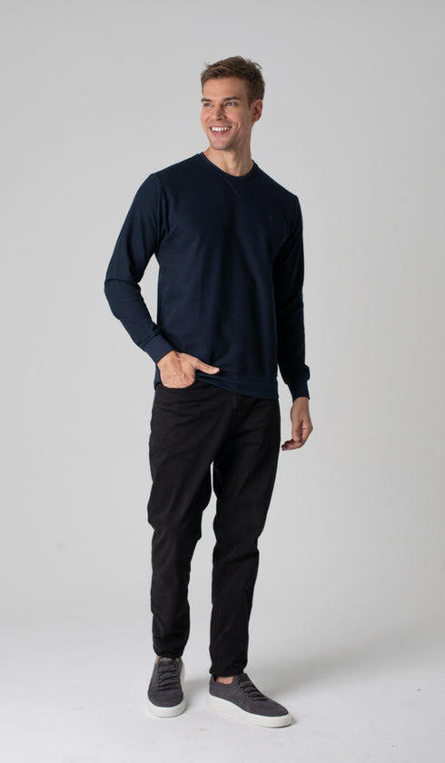 Blusão Gola Careca Liso Com Detalhe V